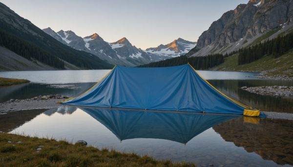 Une bâche de protection évite les impuretés dans l eau pure